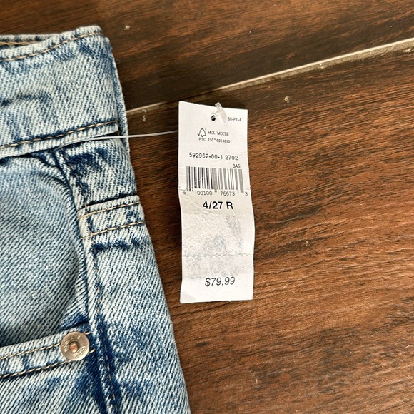 Gap High Rise Wide-Leg Jeans - Medium Wash Destroy - Picture 5 of 8